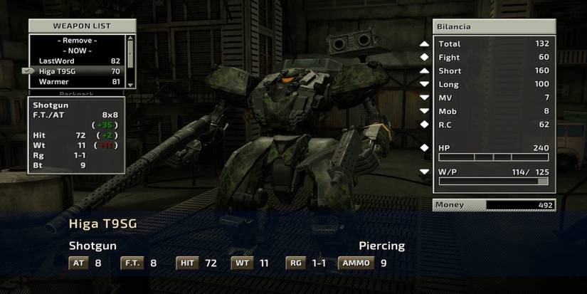 Higa T9SG equipment in Front Mission 2