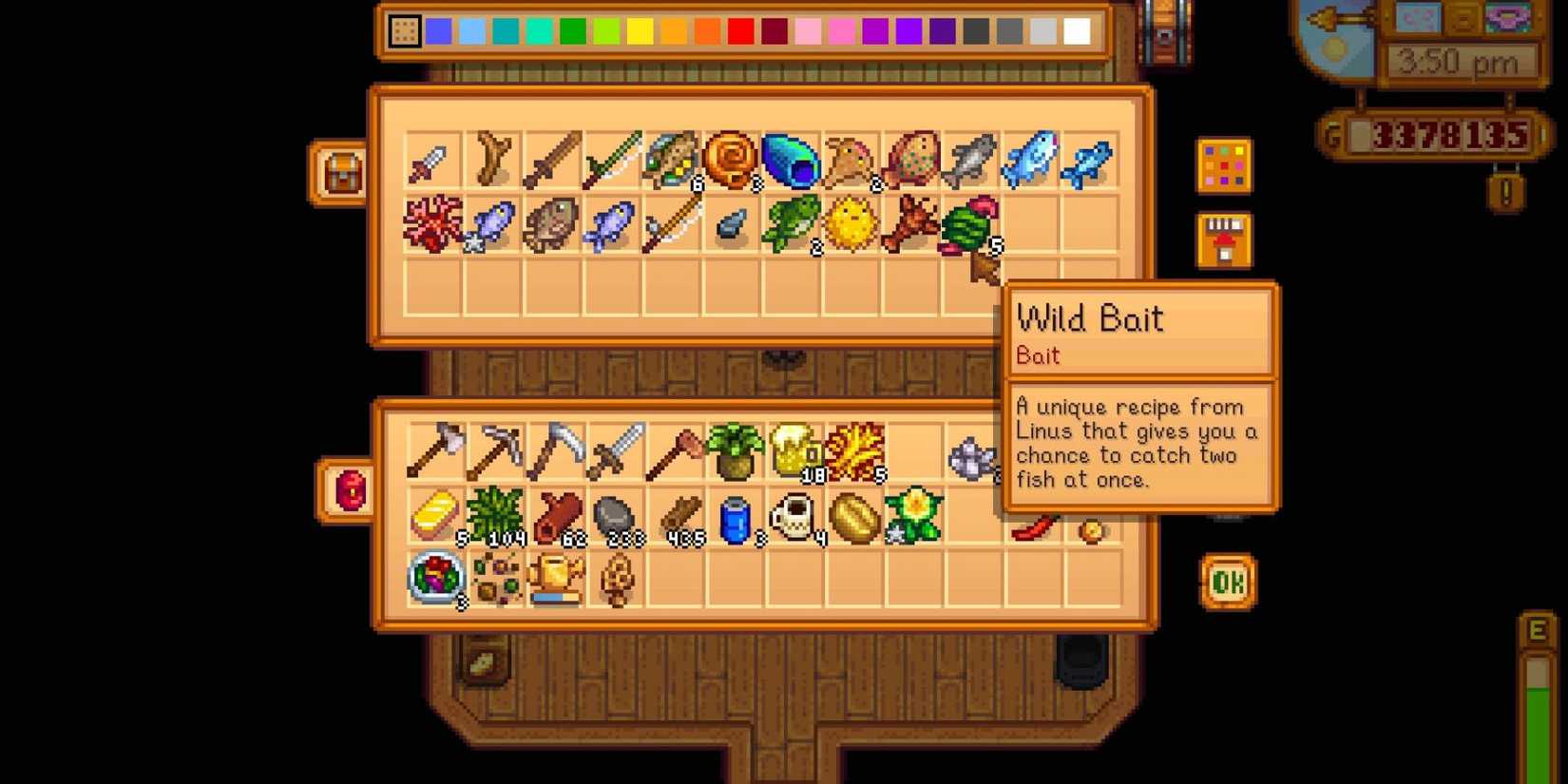 wild bait in inventory