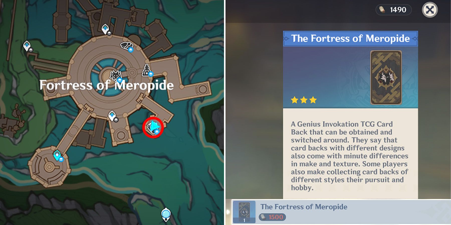 how to get the fortress of meropide card back in genshin impact