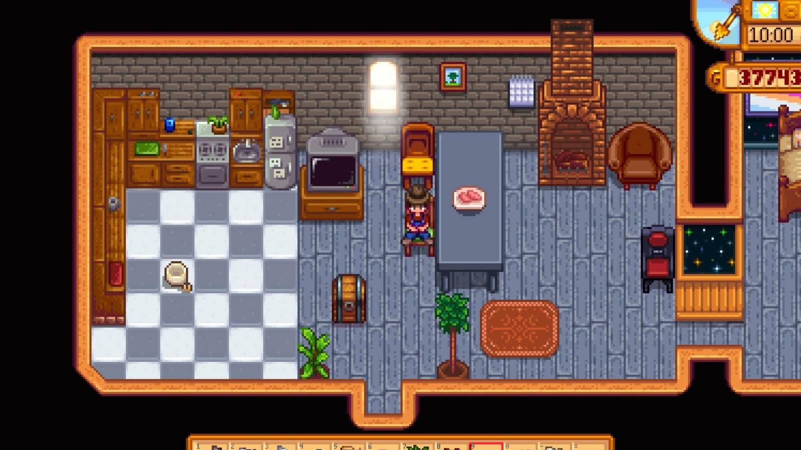 sashimi placed on a table in stardew valley
