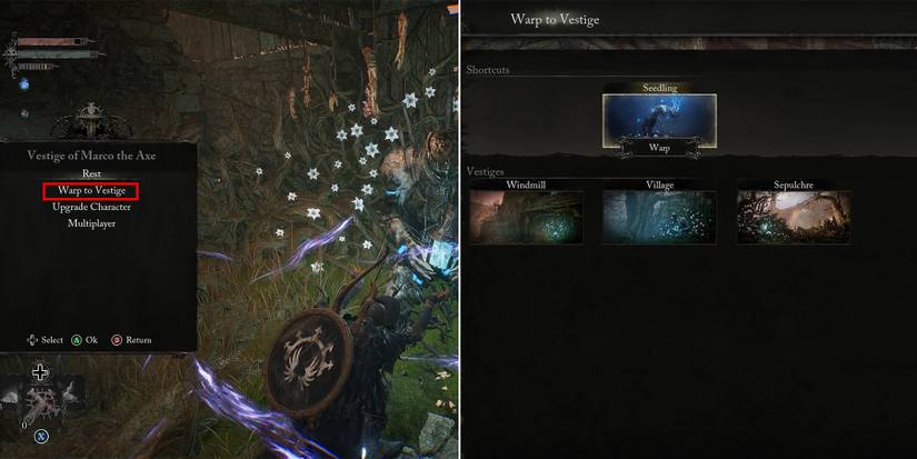 how to use vestige to fast travel in lords of the fallen