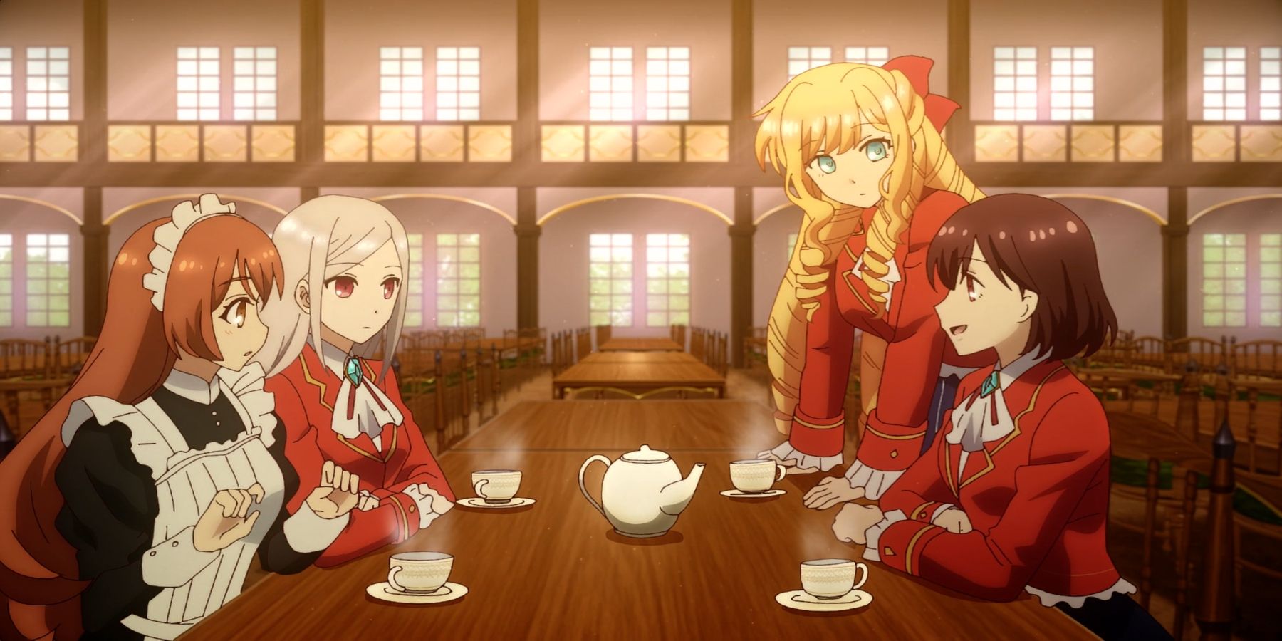 Misha, Lene, Rae, and Claire Drinking Tea