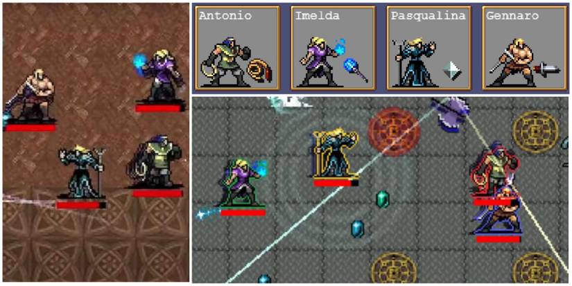 Imelda, Antonnio, Pasqualina and Gennaro in Vampire Survivors Co-Op