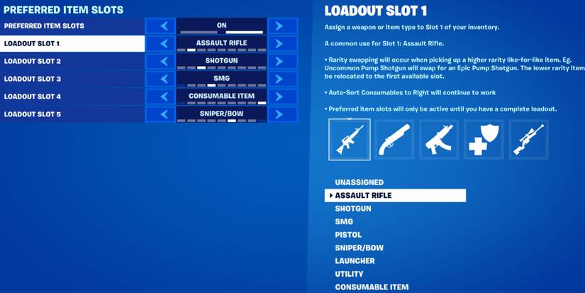 setting up loadout slots