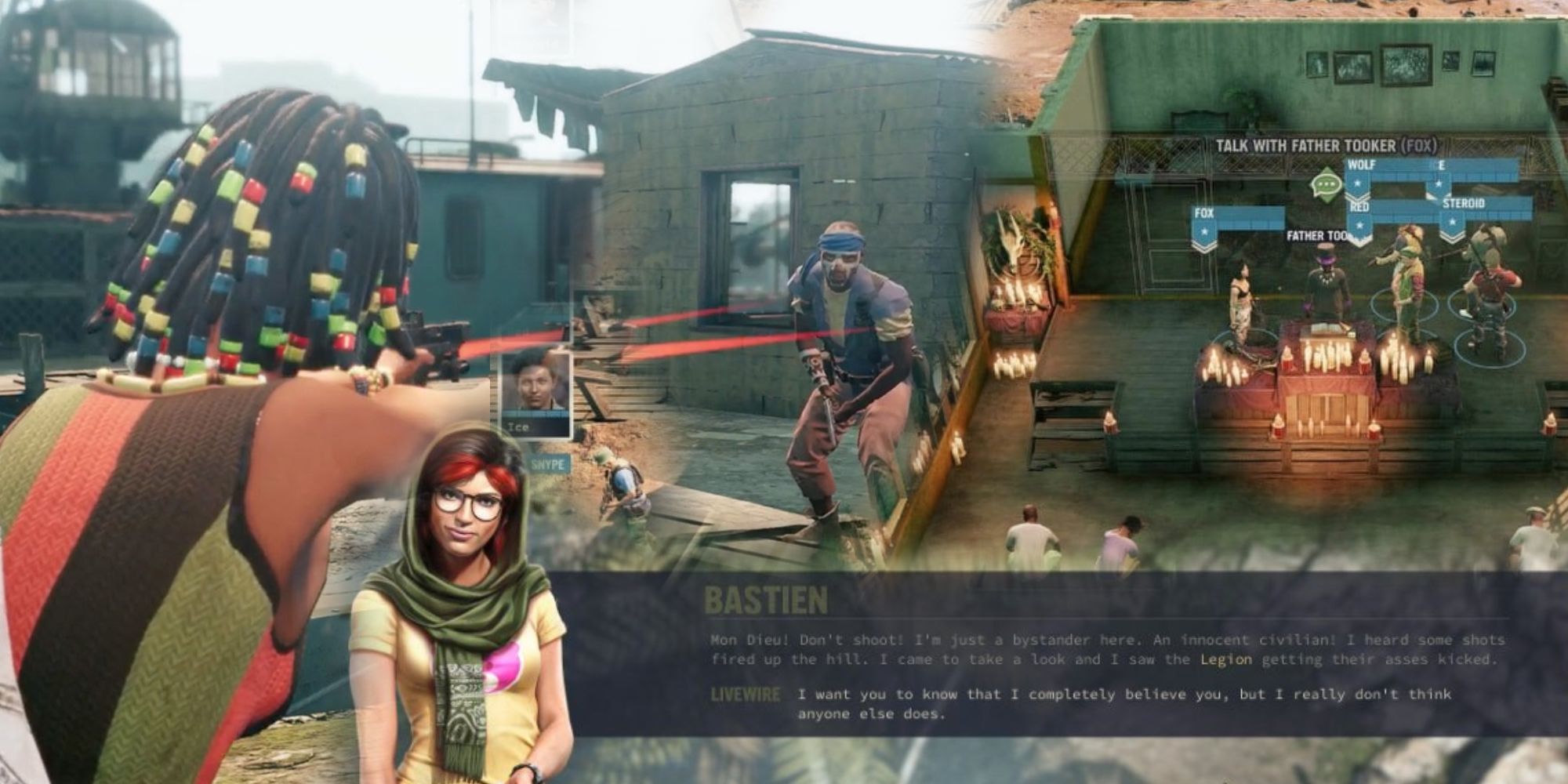 Jagged Alliance 3 gameplay character dialogue and action shot