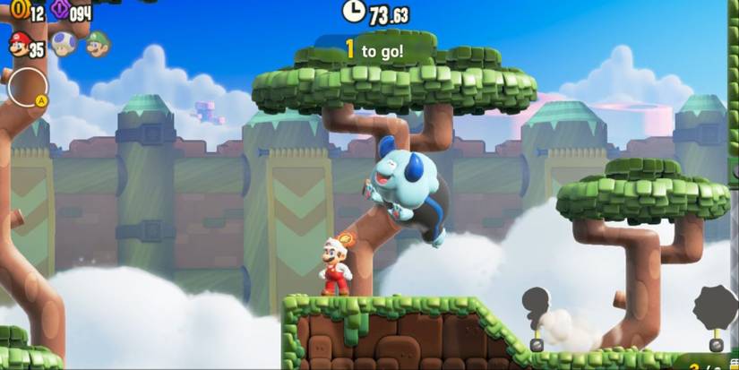 bulrush jumping over mario in arena course