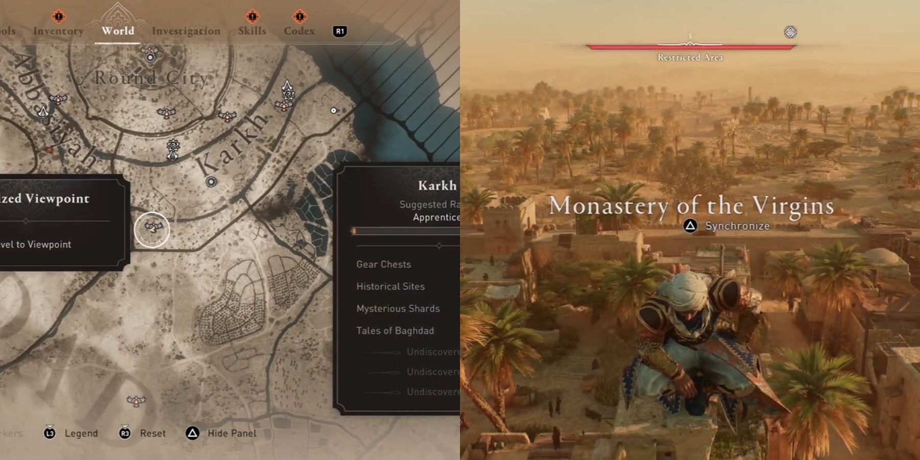 karkh monastery of the virgins viewpoint assassin creed mirage