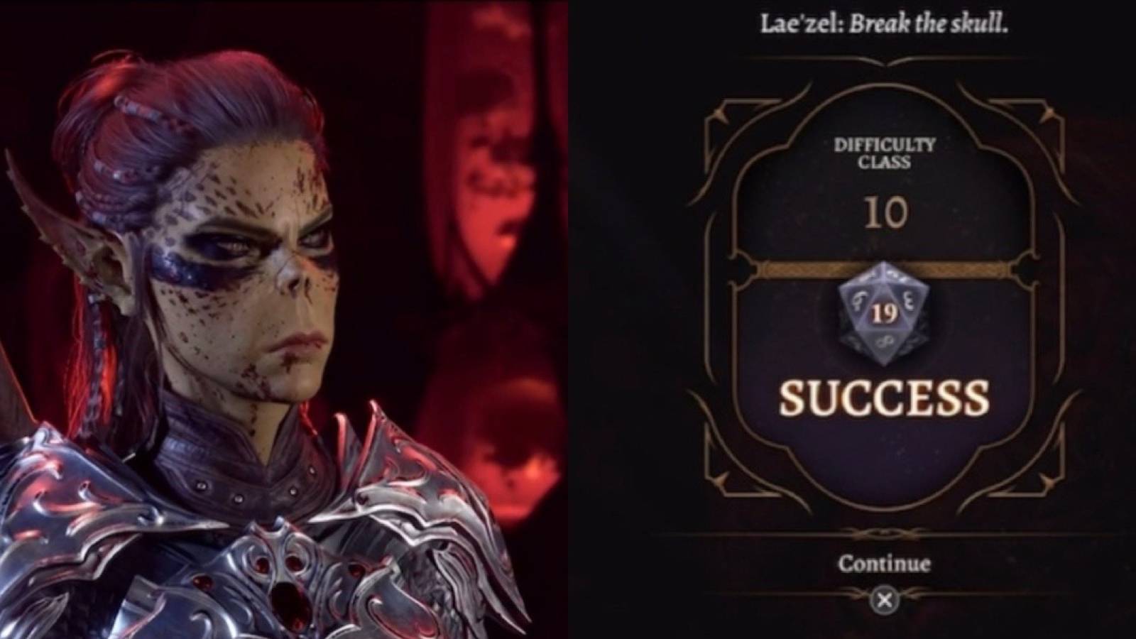 lae'zel good dice roll baldur's gate 3