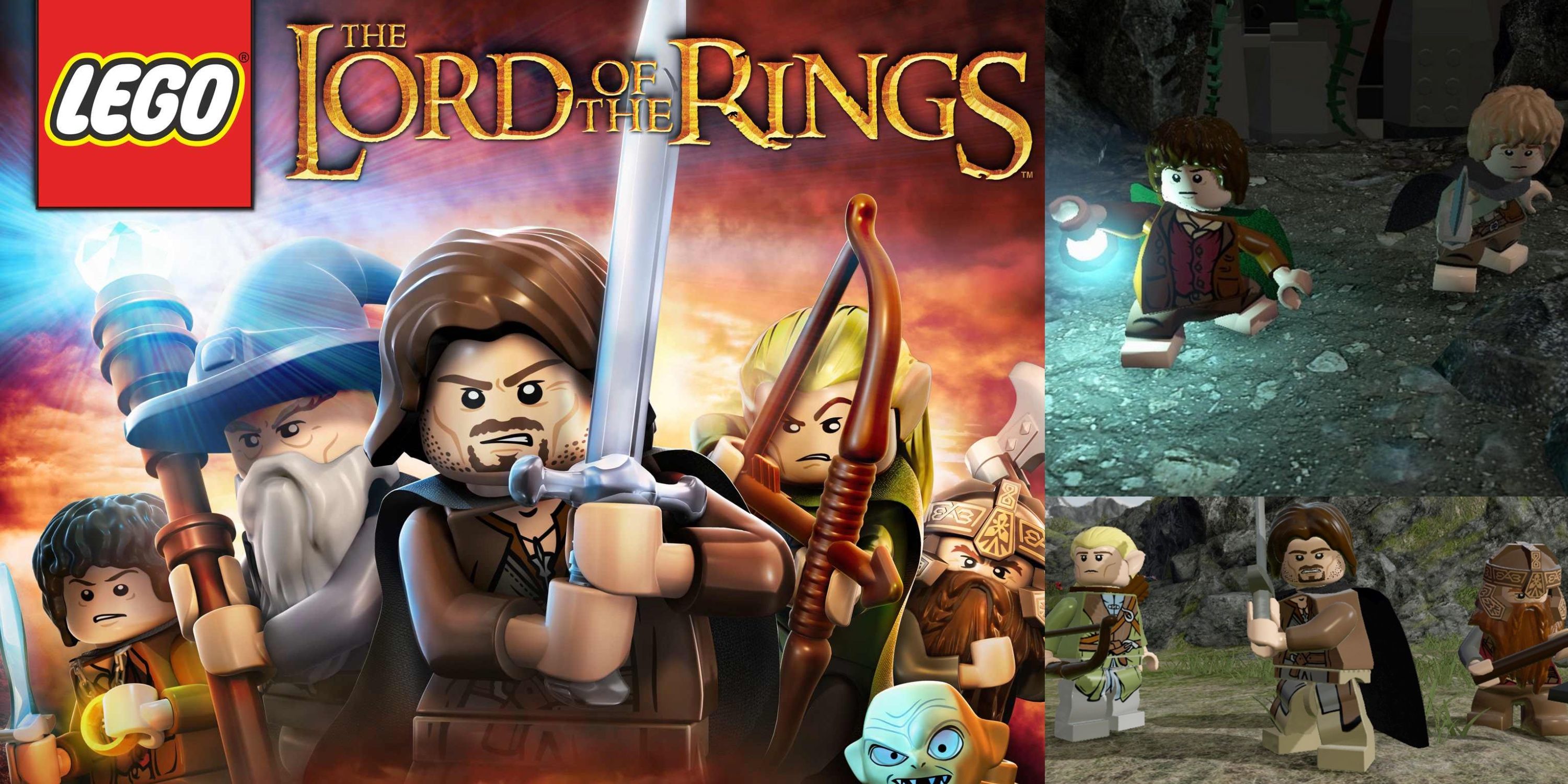 Lego LOTR Cover art, and screenshots of iconic characters