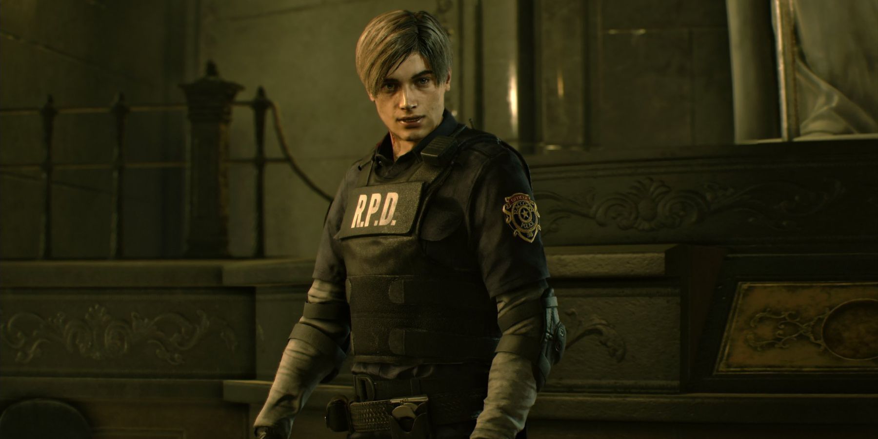 Leon Kennedy in Raccoon City Police Department Resident Evil 2