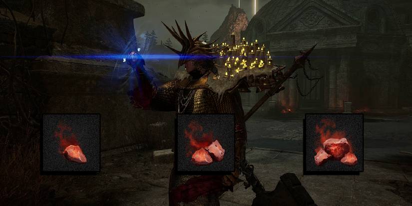 Lords of the Fallen - All Three Briostone Types Over Image Of Player Using Briostone
