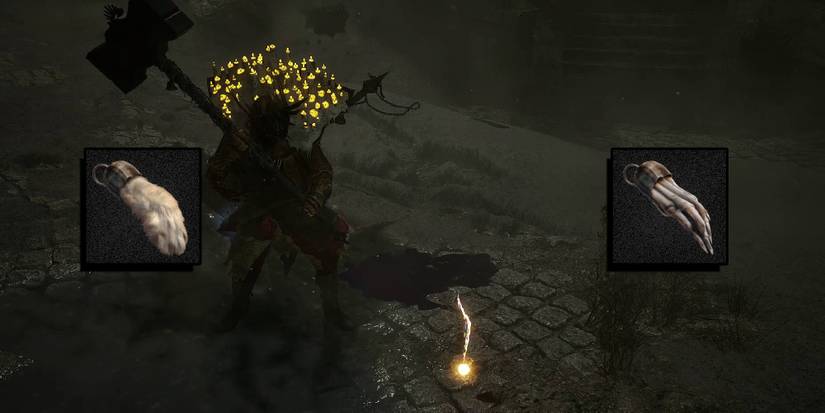 Lords of the Fallen - Both Types Of Charmed Paws Over Image Of Player Picking Up ITem