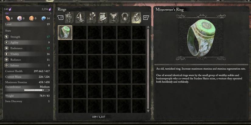 lords of the fallen mineowners ring