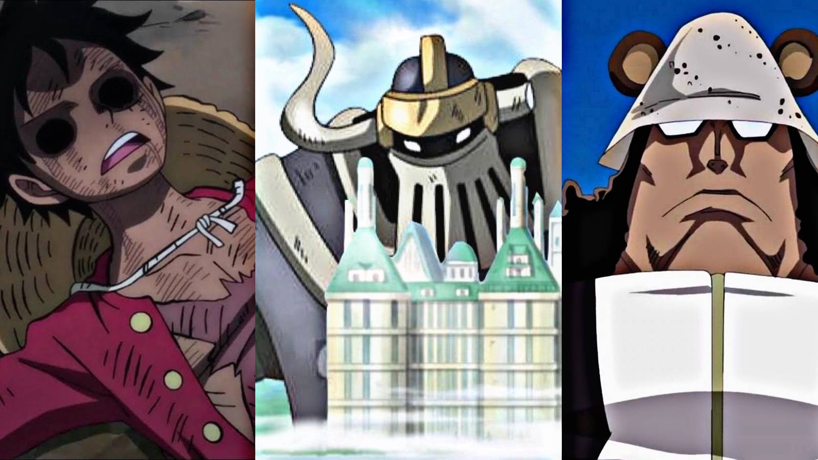 Luffy iron giant kuma one piece