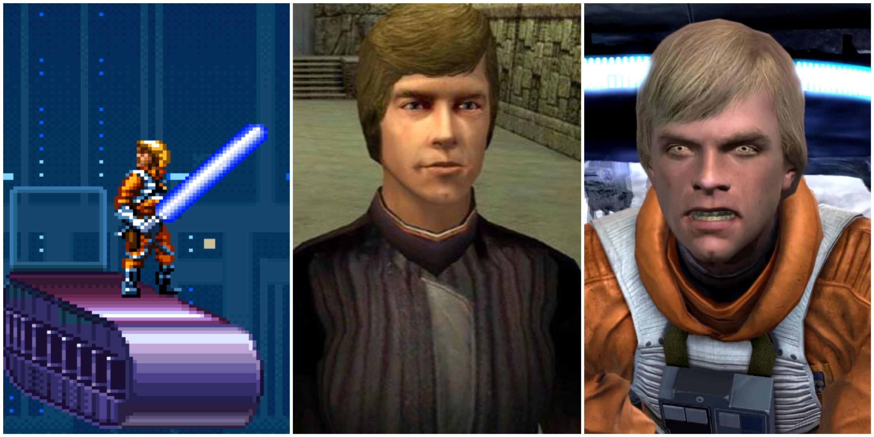 Luke Skywalker in Super Star Wars, Jedi Outcast, and The Force Unleashed