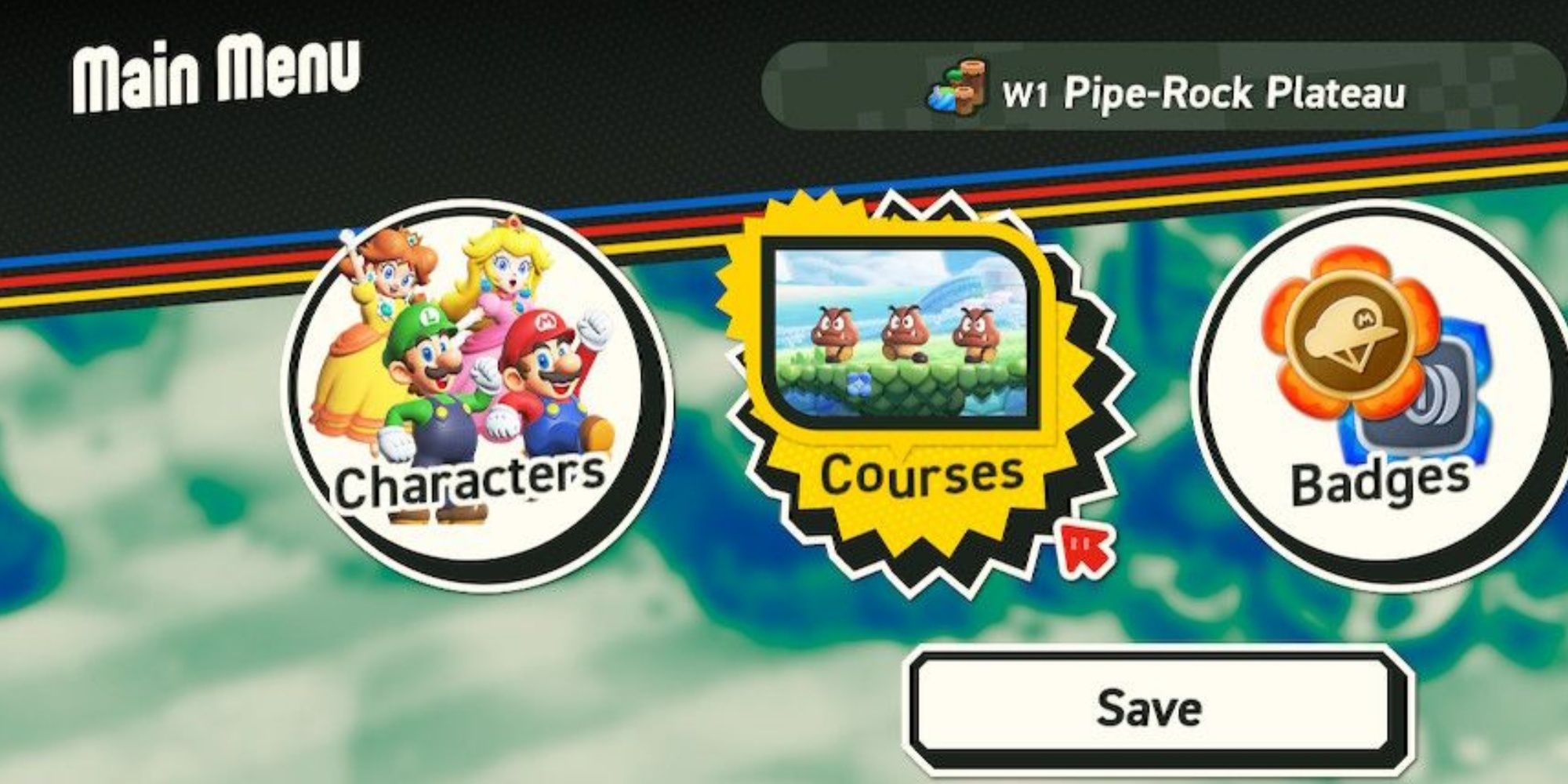 opening courses section from main menu