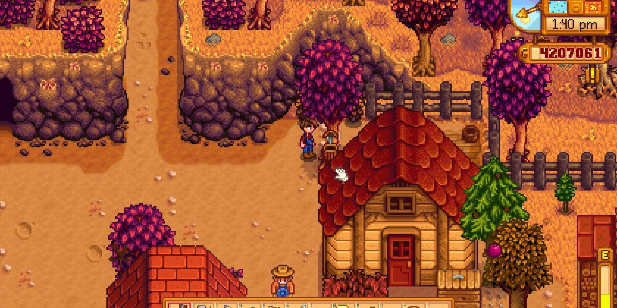 maple tree with a tapper in stardew valley