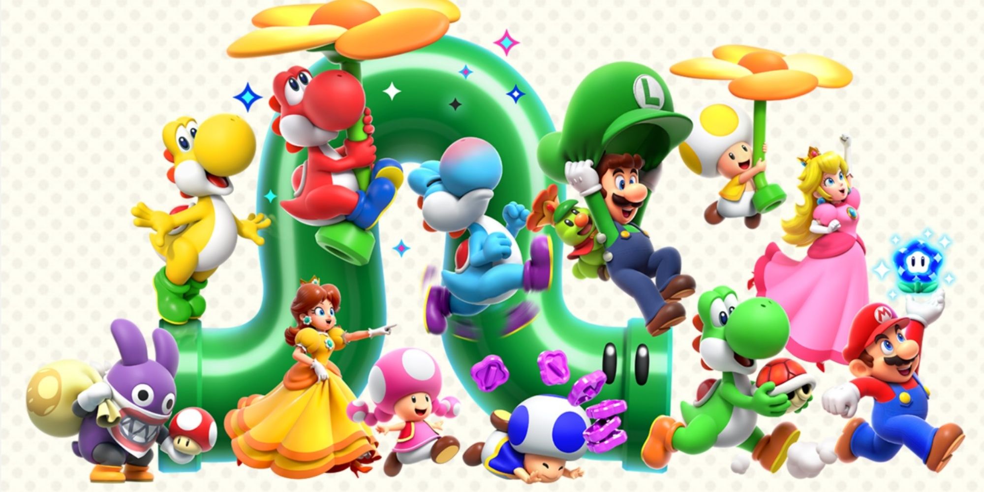 mario wonder characters together