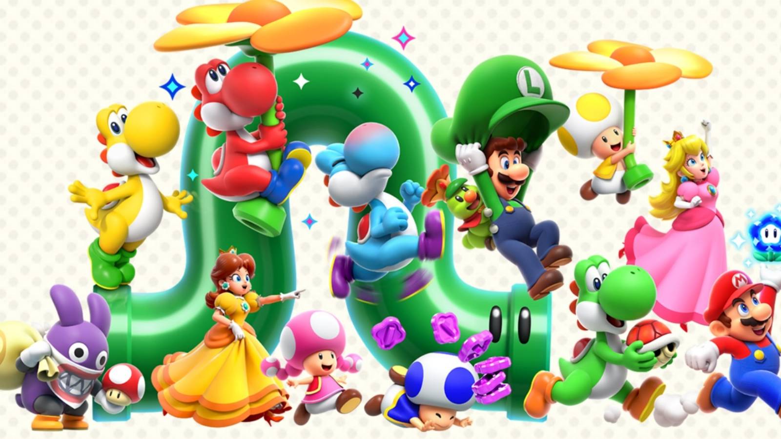mario wonder characters together
