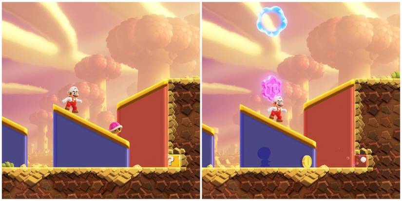 hitting block in order to get flower coin