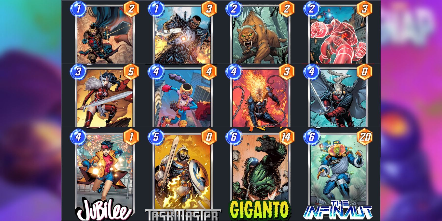 image showing the best deck for black knight in marvel snap.