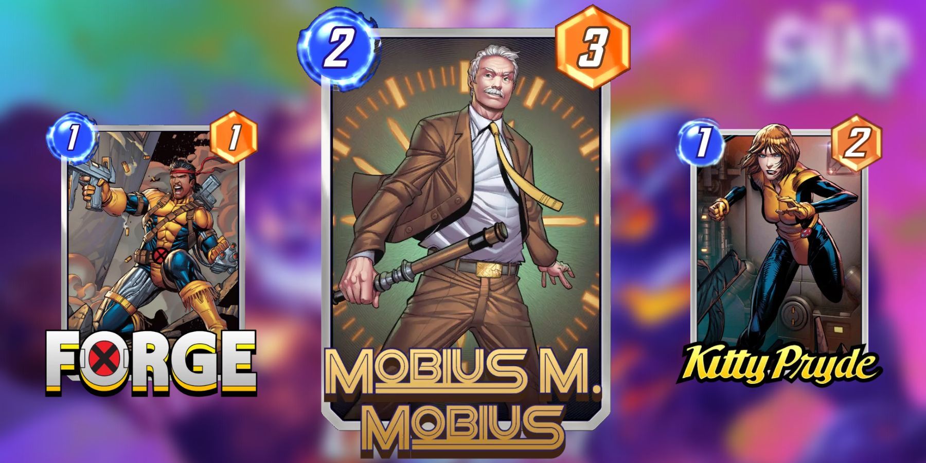 image showing the best cards for a mobius deck in marvel snap.