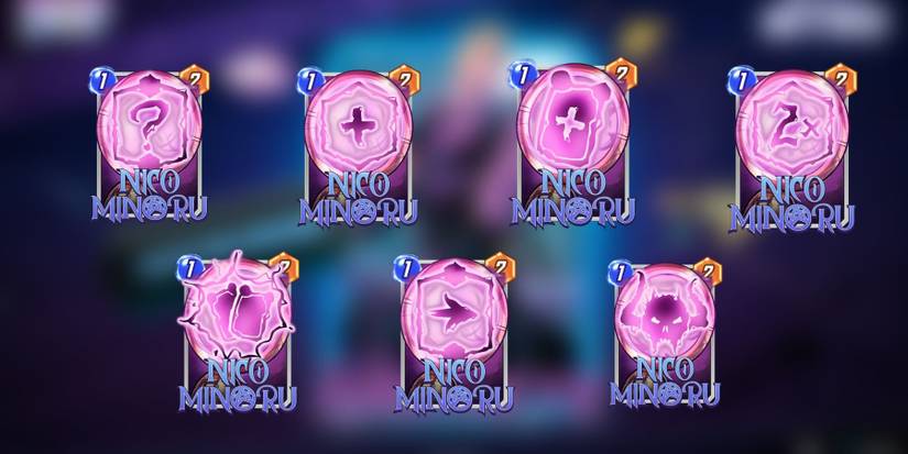 image showing all the spells of nico minoru in marvel snap. 