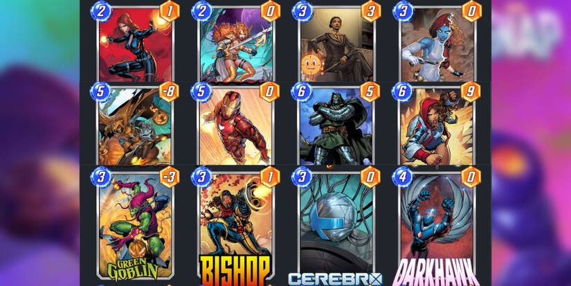image showing the best cards for a ravonna renslayer deck in marvel snap.