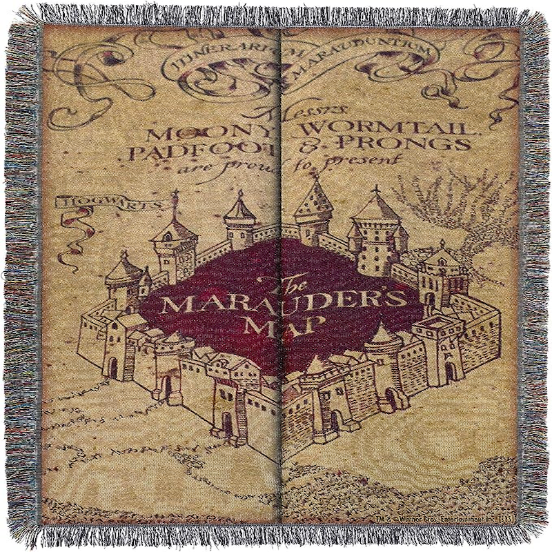 Northwest Marauders Map Woven Tapestry Throw Blanket