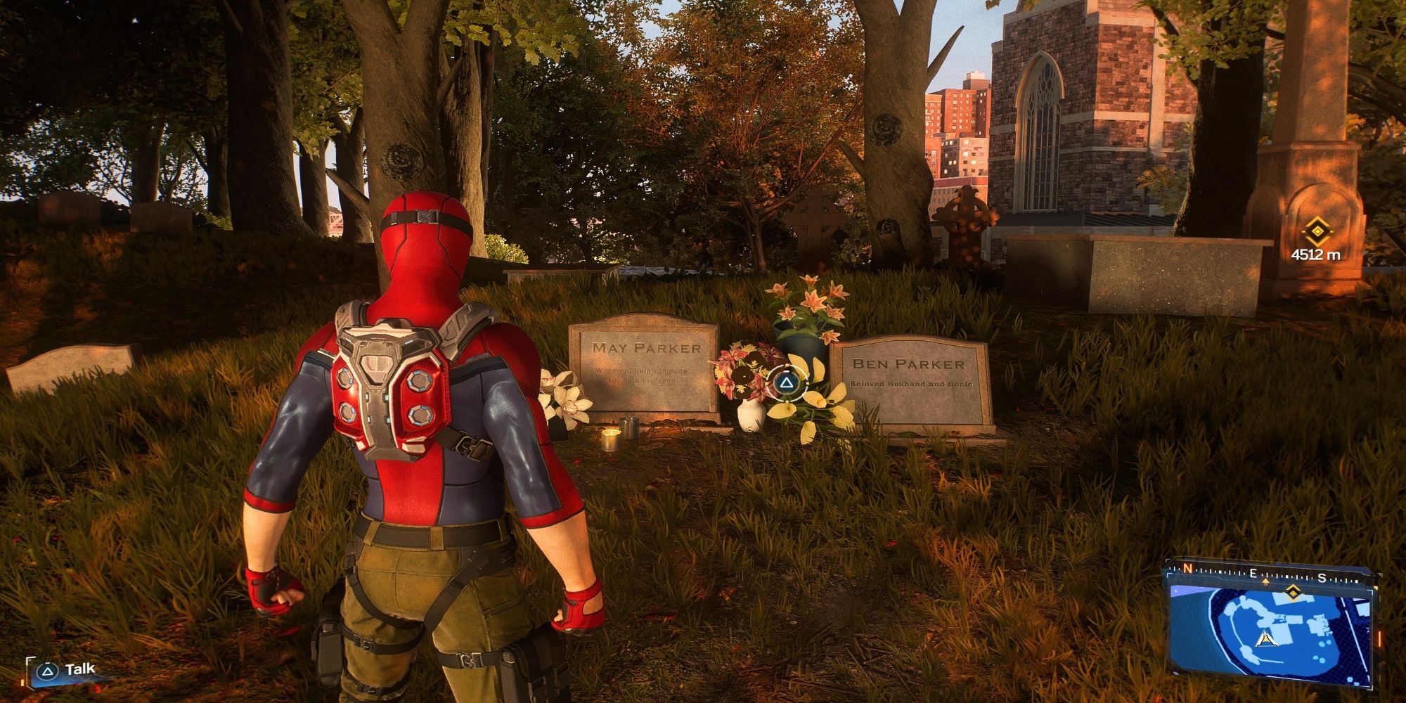 Where to find Aunt May's grave in Spider-Man 2