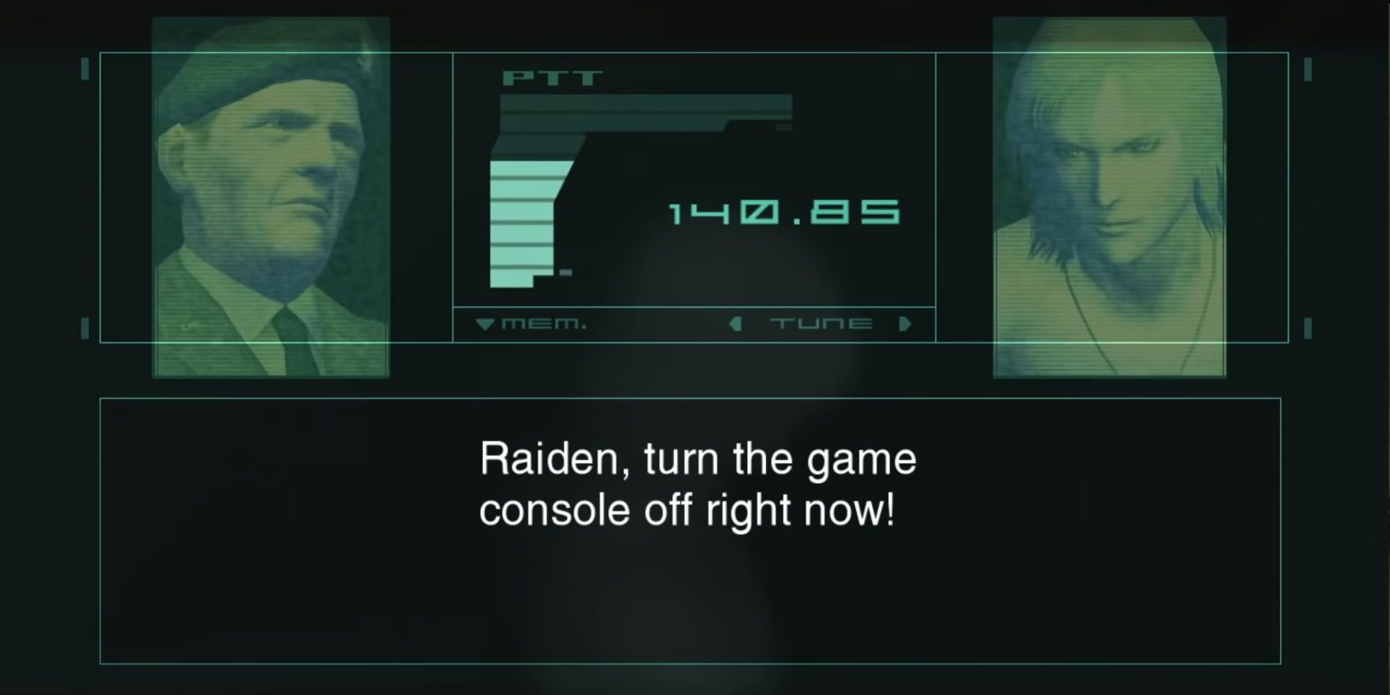 The Colonel Telling Raiden To Turn The Game Console Off In A Codec Call Metal Gear Solid 2 Sons of Liberty