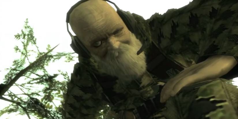 The End Looking At the Camera with an eyeball popping out of its socket in Metal Gear Solid 3