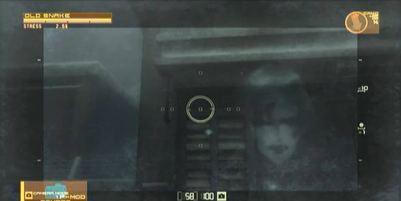 Sniper Wolf's ghost appearing on a wall, viewed by a camera