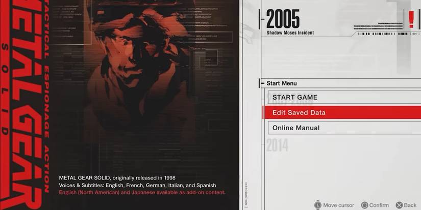 Metal Gear Solid Master Collection Edit Save Data
