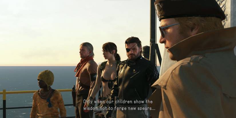 Miller, Big Boss, Quiet, Ocelot and a Child near the sea