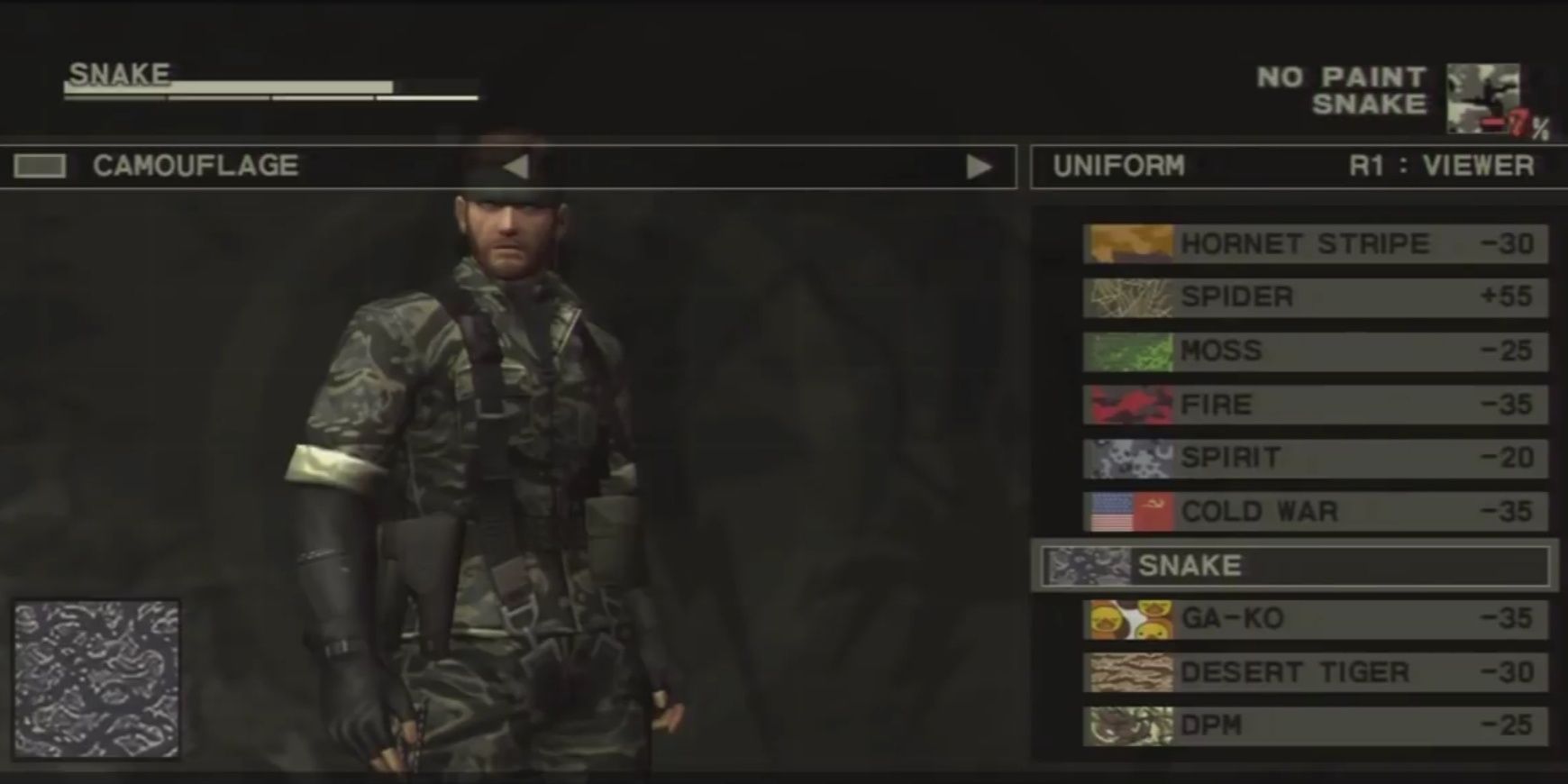 Best Camo In Metal Gear Solid 3