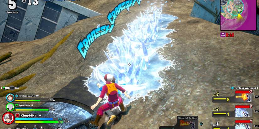 Todoroki using ice slide