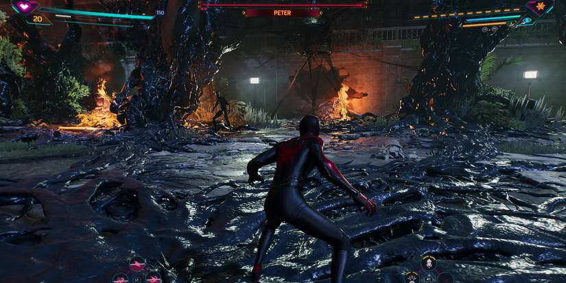 miles morales fighting peter parker