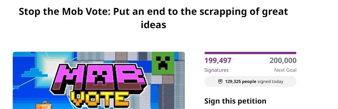 minecraft mob vote petition