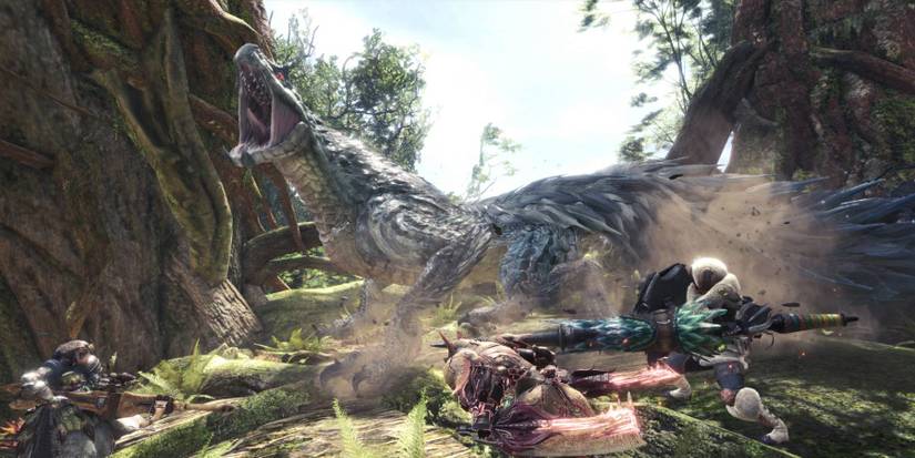 A Tobi-Kadachi during a hunt in Monster Hunter World