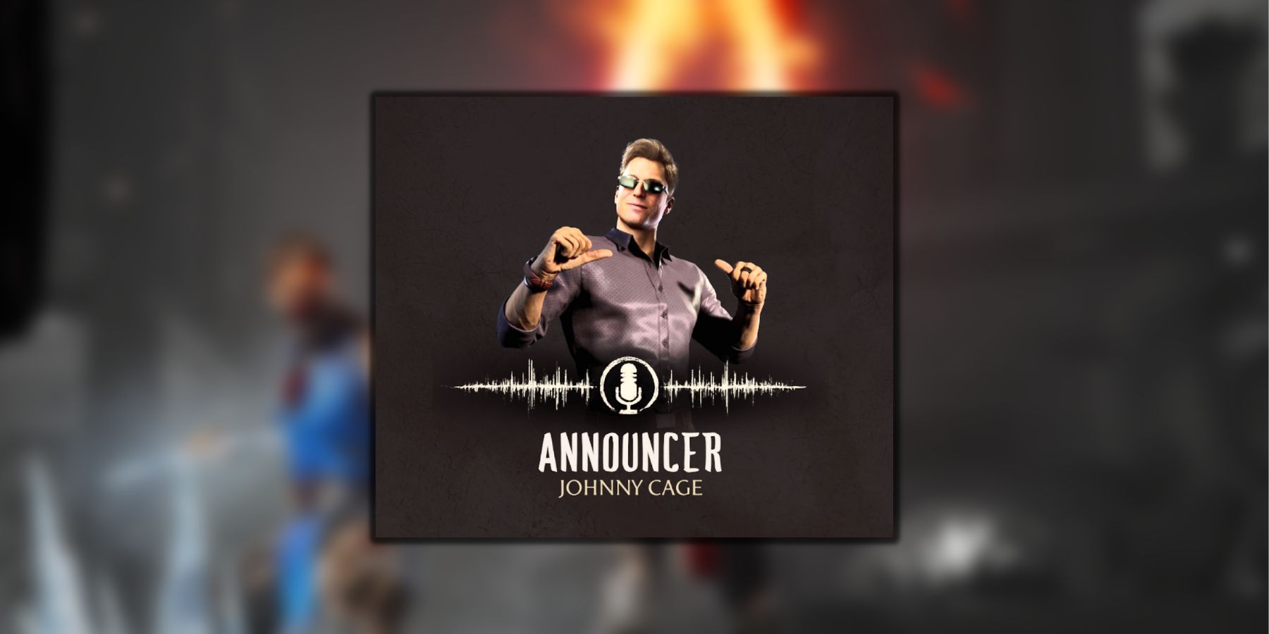 image showing johnny cage as an announcer in mortal kombat 1. 