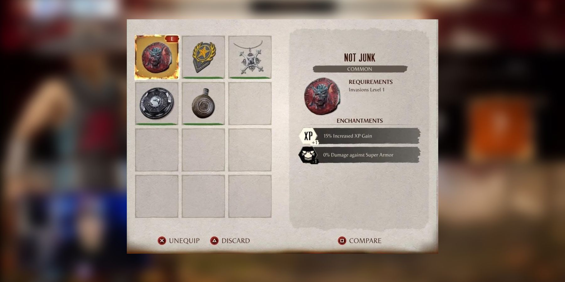 image showing a not junk relic in mortal kombat 1. 