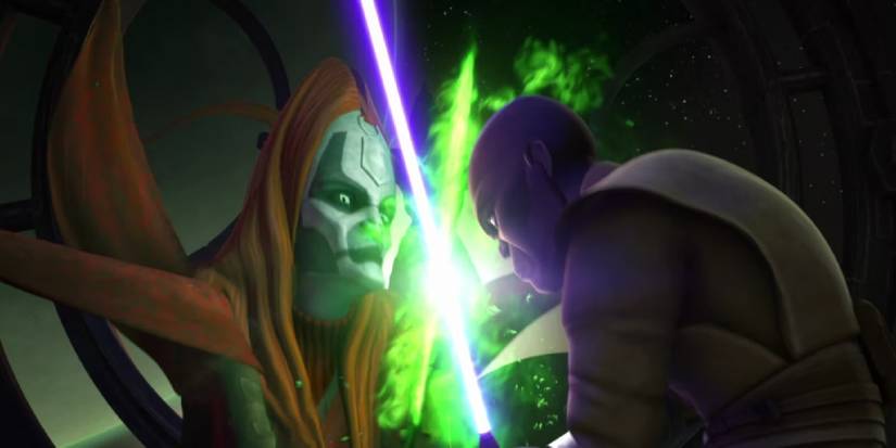 Mother Talzin fighting Mace Windu
