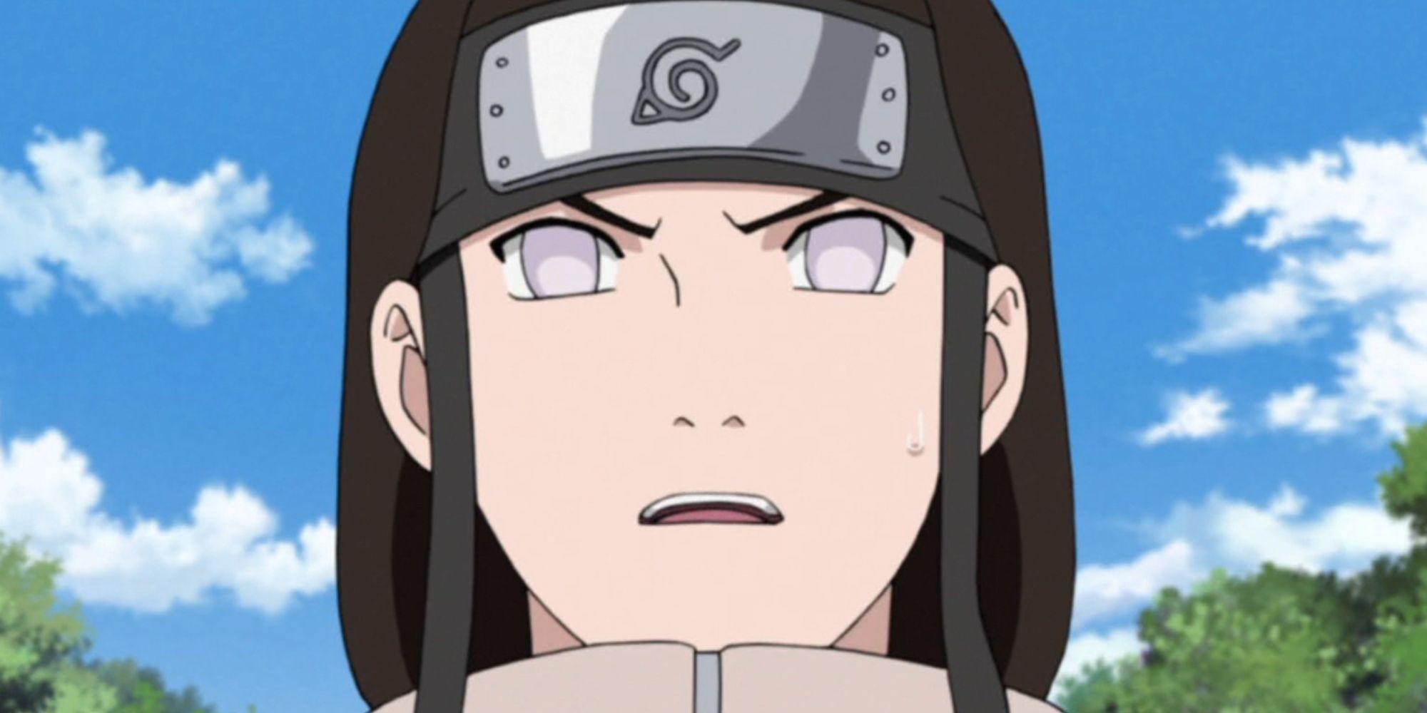 neji with purple eyes and a leaf headband