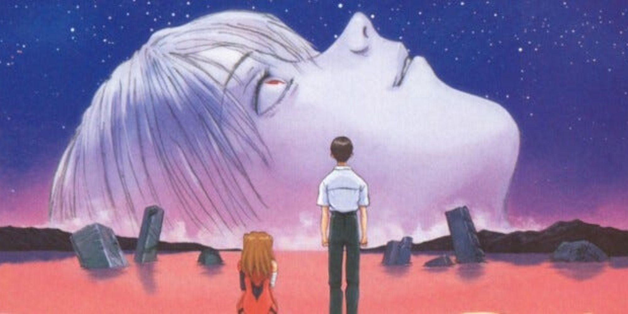 Asuka and Shinji in Neon Genesis Evangelion
