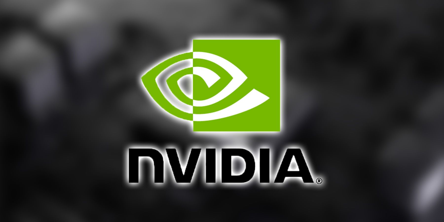 Nvidia logo in front of blurred background