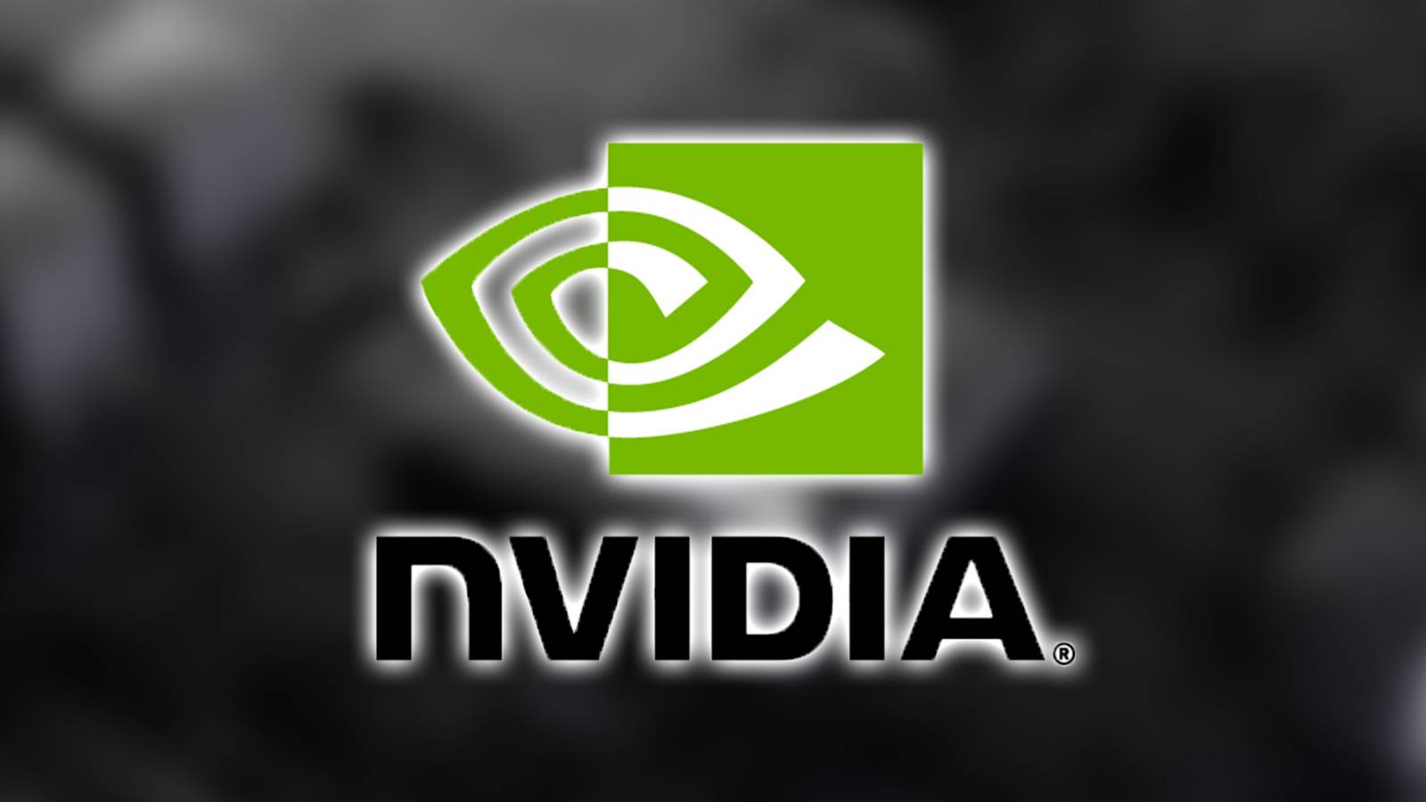 Nvidia logo in front of blurred background