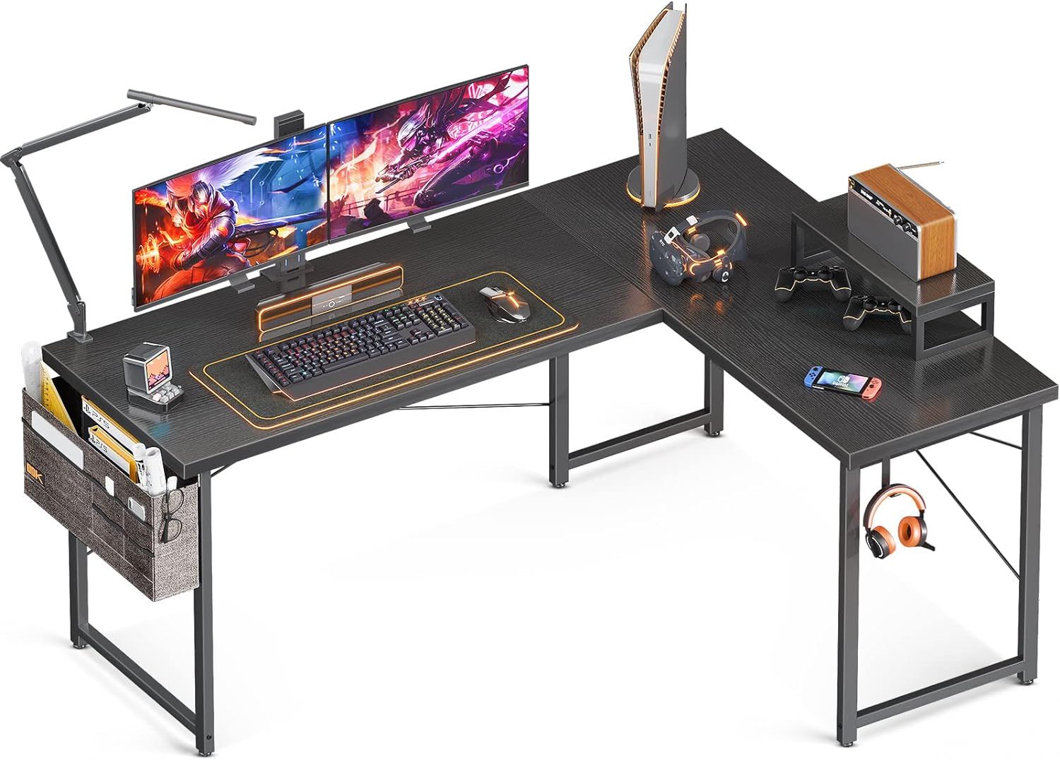 ODK 59-inch L-shaped gaming desk