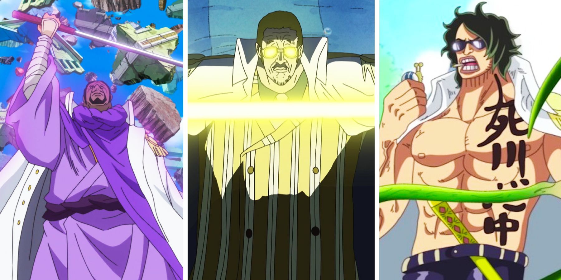 One Piece New Admirals Kizaru Fujitora Ryokugyu