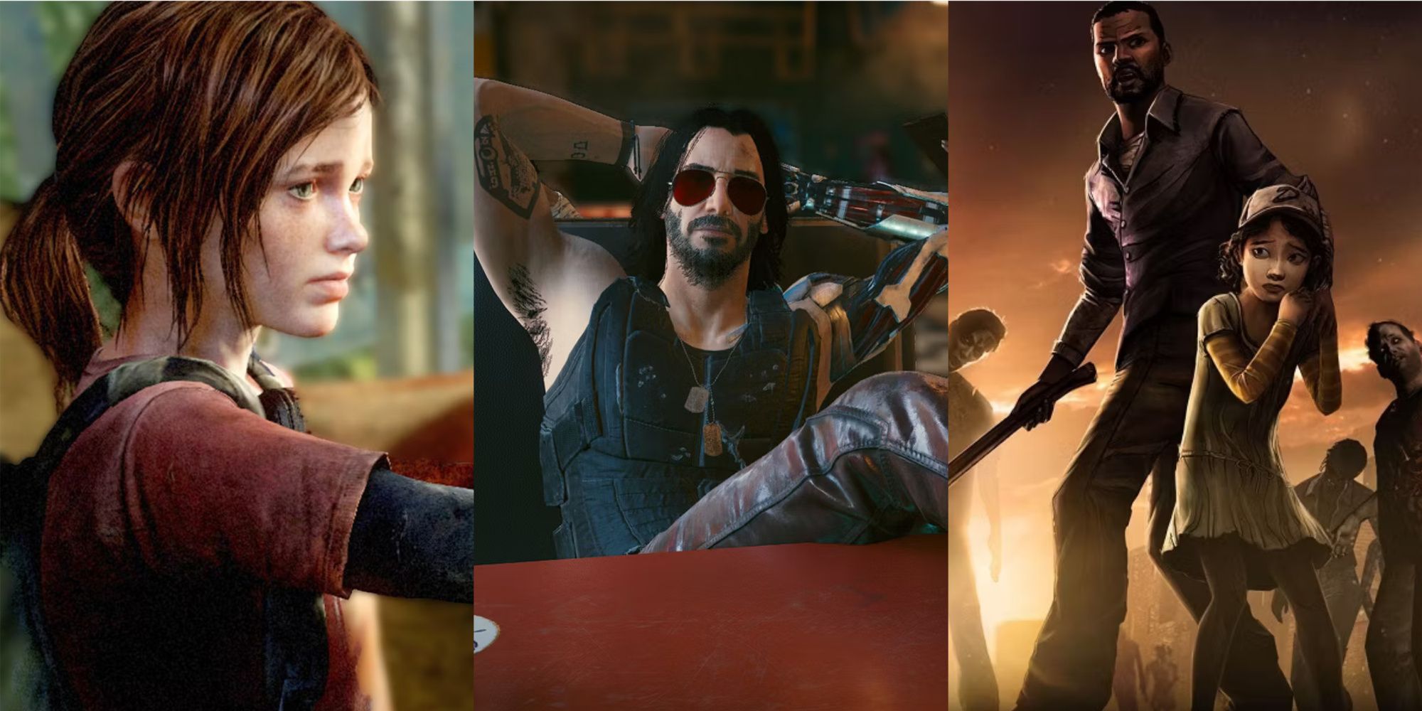 The Last Of Us, Ellie, Cyberpunk 2077, Johnny Silverhand, Telltale's The Walking Dead, Lee And Clementine